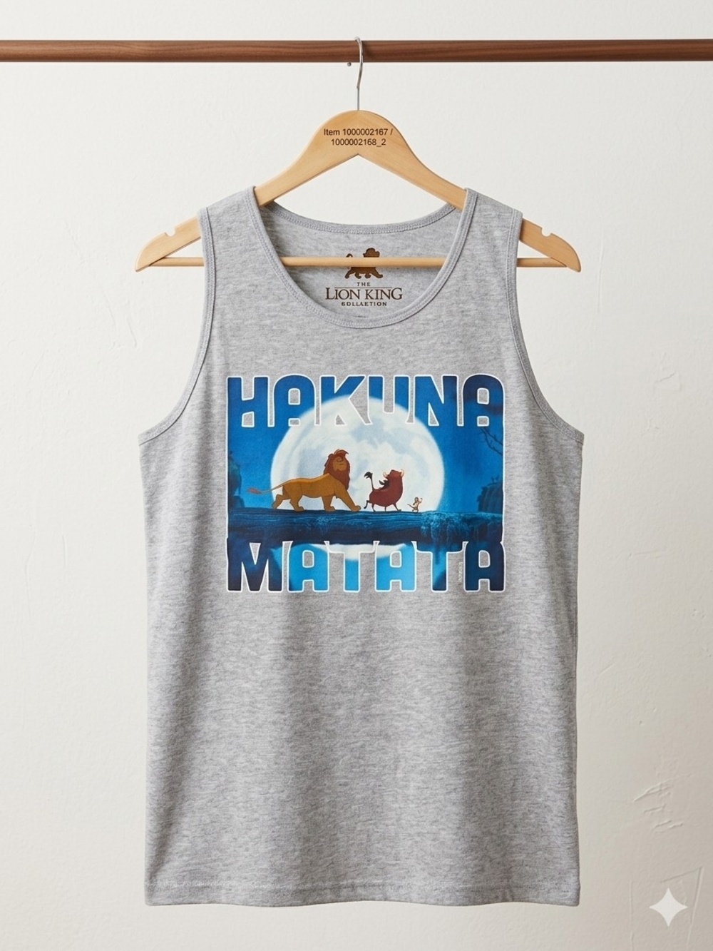 Disney The Lion King "Hakuna Matata" Gray Tank Top with Blue Graphic